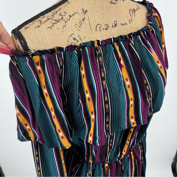 Wrangler Retro Hi Low Ruffle Dress Western Aztec Country Size Medium Purple - Picture 6 of 9